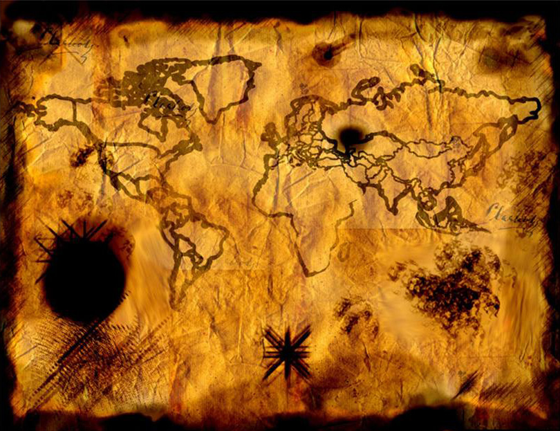 Ancient Pirate Treasure Map painting - 2011 Ancient Pirate Treasure Map art painting